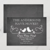 Faire-part Annonce de nouvelle adresse des oiseaux de l'amour (Devant / Derrière)