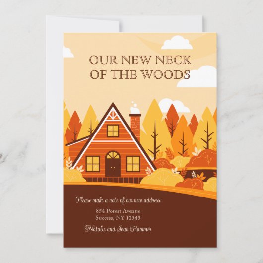 Faire-part Annonce de nouvelle maison d'automne (Devant)