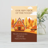 Faire-part Annonce de nouvelle maison d'automne (Debout devant)