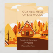 Faire-part Annonce de nouvelle maison d'automne (Devant / Derrière)