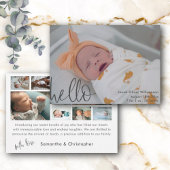 Faire-part Annonce de photo de bébé simple et moderne Hello B