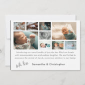 Faire-part Annonce de photo de bébé simple et moderne Hello B (Dos)