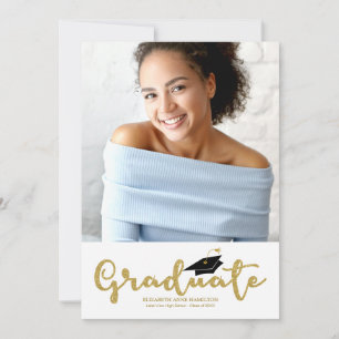 Faire-part Annonce de photo de fin d'études secondaires avec