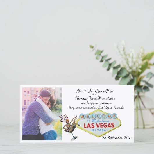 Faire-part Annonce de photo de mariage à Las Vegas (Debout devant)