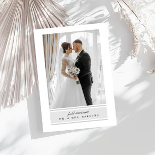 Faire-part Annonce de photo de mariage élégant et tout juste 