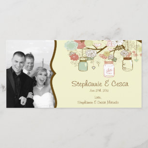 Faire-part Annonce de photos de fiançailles 4x8 Floral de pri