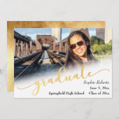 Faire-part Annonce de remise de diplôme avec photo et fausse (Devant / Derrière)