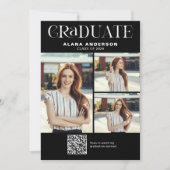 Faire-part Annonce de remise de diplôme avec QR Code et vidéo (Devant)