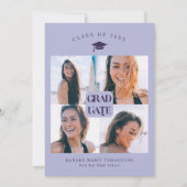 Faire-part Annonce de remise de diplôme Boîte Violette (Devant)