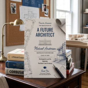 Faire-part Annonce de remise de diplôme de futur architecte B