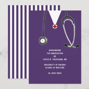 Faire-part Annonce de remise de diplôme de l'école de médecin