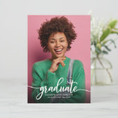 Faire-part Annonce de remise de diplôme de lycée simple chic (Debout devant)