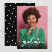 Faire-part Annonce de remise de diplôme de lycée simple chic (Devant / Derrière)