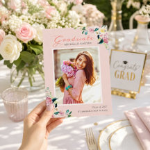 Annonce de remise de diplôme fille Florale Pastel 