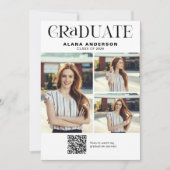 Faire-part Annonce de remise de diplôme moderne avec QR code (Devant)