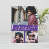 Faire-part Annonce de remise de diplôme verticale avec 3 phot (Debout devant)