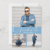 Faire-part Annonce de remise de diplôme verticale avec 3 phot (Devant)