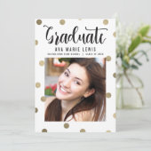 Faire-part Annonce de remise de diplômes avec des points char (Debout devant)
