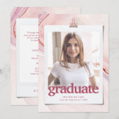 Faire-part Annonce de remise de diplômes de typographie moder (Devant / Derrière)