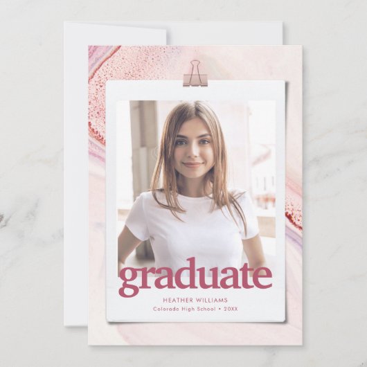 Faire-part Annonce de remise de diplômes de typographie moder (Devant)