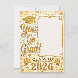Faire-part Annonce de remise de diplômes Paillettes/Or 2026