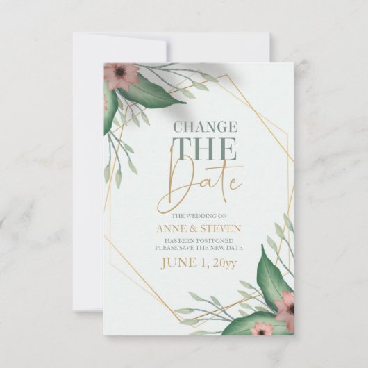 Faire-part Annonce de report de date de changement (Devant)