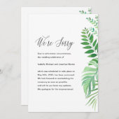 Faire-part Annonce de report de mariage aux feuilles simples (Devant / Derrière)