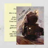 Faire-part Annonce de train du soir Nouvelle adresse Je démén (Devant / Derrière)