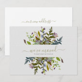 Faire-part Annonce Déclaration Script Élégant Floral Nous Avo (Devant / Derrière)