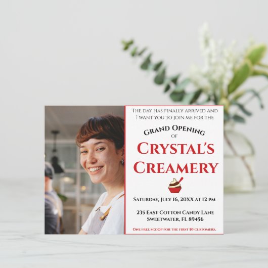 Faire-part Annonce d'ouverture officielle (Debout devant)