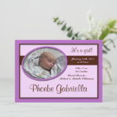 Faire-part Annonces Brown de naissance pourpre (Debout devant)