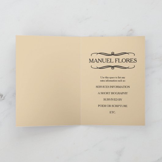 Faire-part annonces commémoratives (Intérieur)