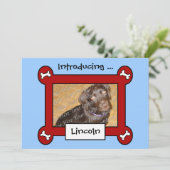 Faire-part Annonces d'adoption de chien ou de naissance (roug (Debout devant)