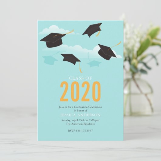 Faire-part Annonces de célébration de la graduation (Debout devant)