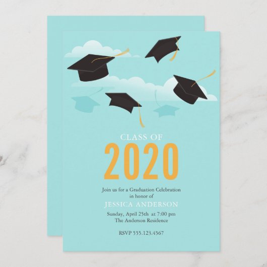 Faire-part Annonces de célébration de la graduation (Devant / Derrière)