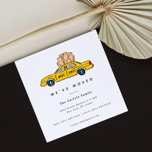 Faire-part Annonces de déménagement du Carré de taxi Jaune de