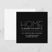 Faire-part Annonces de déménagement modernes noires (Devant / Derrière)