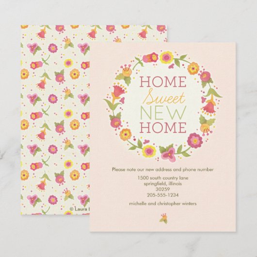 Faire-part Annonces de déplacement de germes floraux (Devant / Derrière)