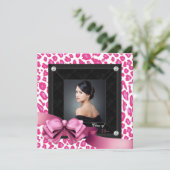 Faire-part Annonces de graduation de photo Hot Pink Leopard (Debout devant)