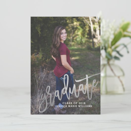 Faire-part Annonces de Graduation Dotty Silver (Debout devant)