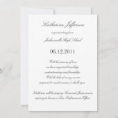 Faire-part Annonces de graduation photo en noir personnalisé (Dos)