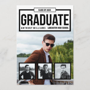 Faire-part Annonces de Graduation Photo Moderne