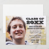 Faire-part Annonces de graduation photo moderne (Devant / Derrière)