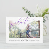 Faire-part Annonces de Graduation Simple Purple (Debout devant)