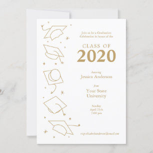 Faire-part Annonces de la White Modern Graduation Party
