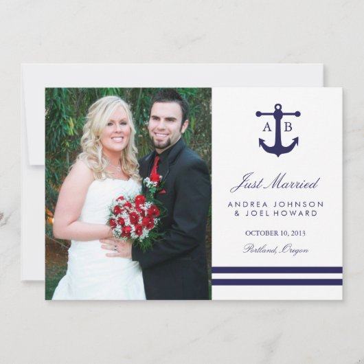 Faire-part Annonces de Mariages de la marine nautique (Devant)