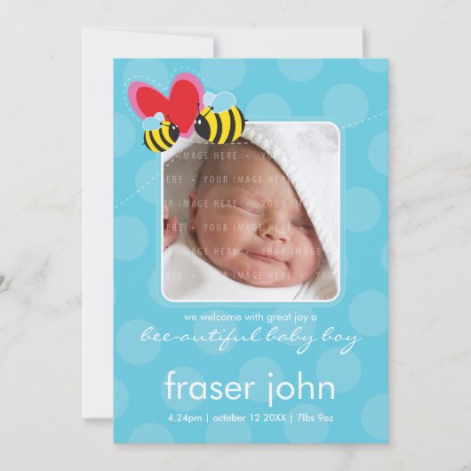Faire-part ANNONCES DE NAISSANCE :: bee autiful 1P (Devant)