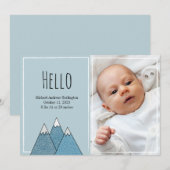 Faire-part Annonces de naissance Bonjour garçon Nouvelle cart (Devant / Derrière)