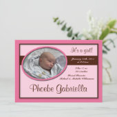 Faire-part Annonces de naissance Brown en rose (Debout devant)