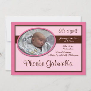 Faire-part Annonces de naissance Brown en rose